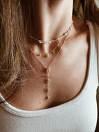 Minimal Damla Y Detaylı Gümüş Kolye