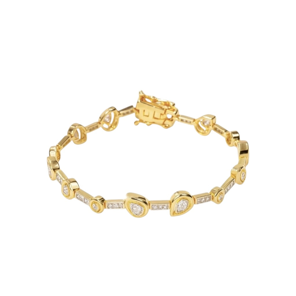 Carla Damla Kristal Taş Altın Kaplama Gümüş Bileklik