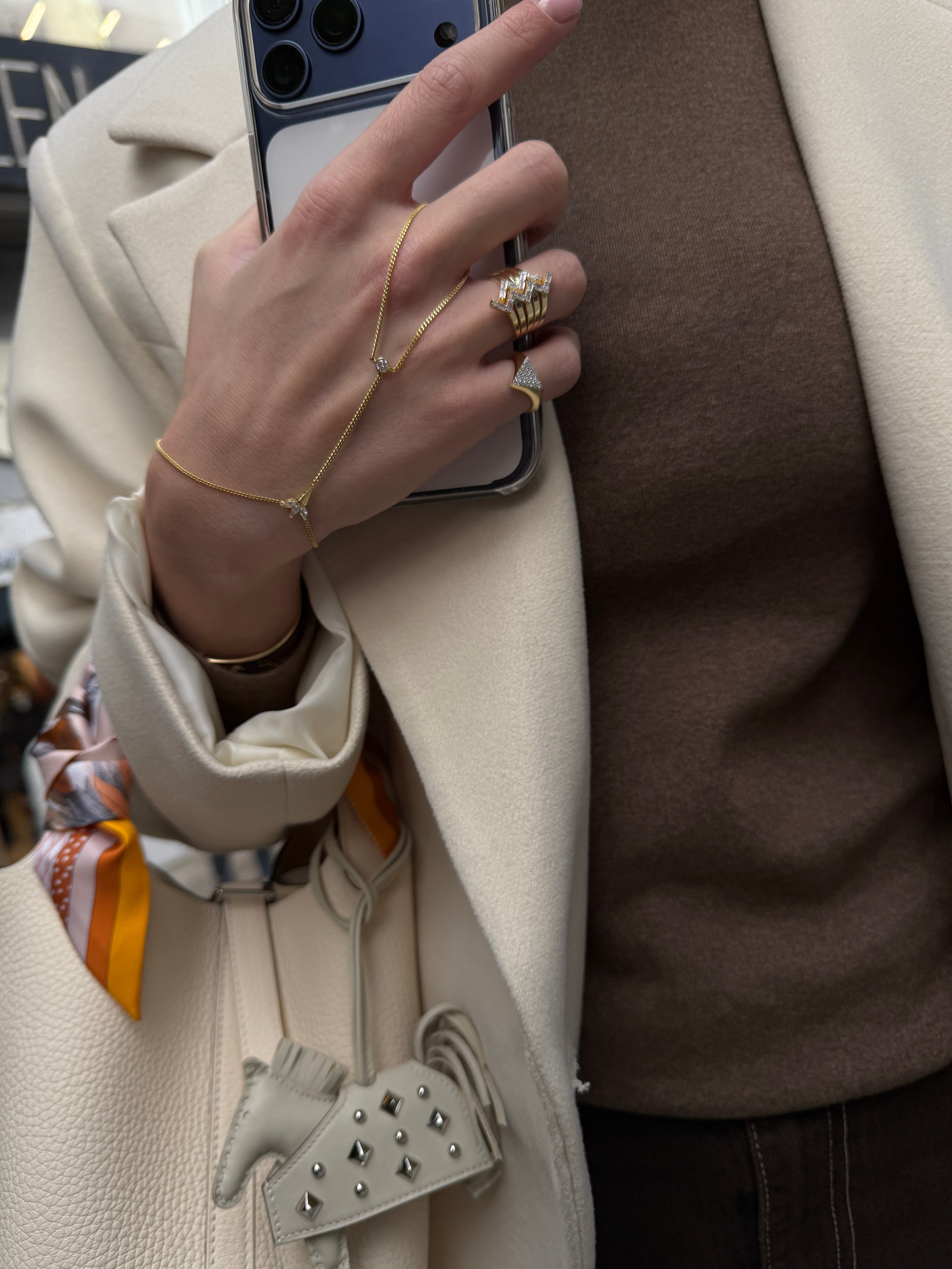 Carla Zigzag Baget Detaylı Altın Kaplama Gümüş Yüzük