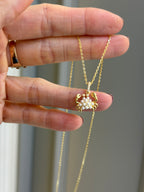 Minimal Yengeç Detaylı Gümüş Kolye