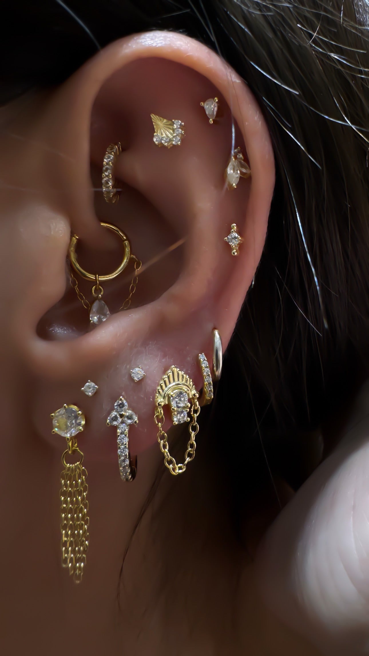 Tina 14 Altın kaplama  Gümüş 14 Piercing