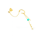 Carla Turkuaz Taş Zincirli Cuff Küpe