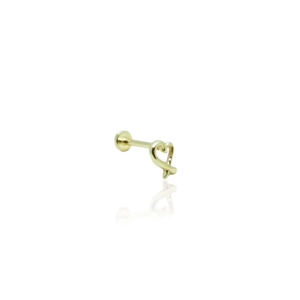 Drawing Heart 14 K Gold  Piercing