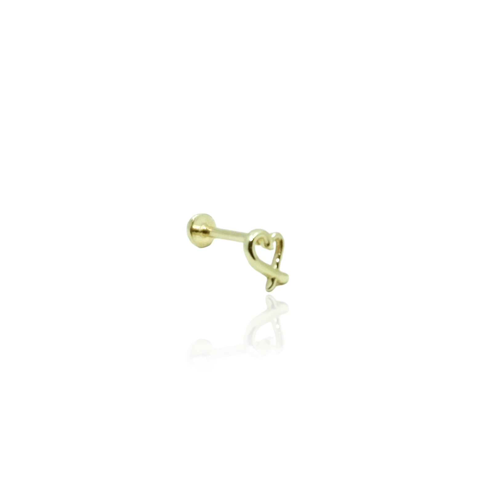 Drawing Heart 14 K Gold  Piercing