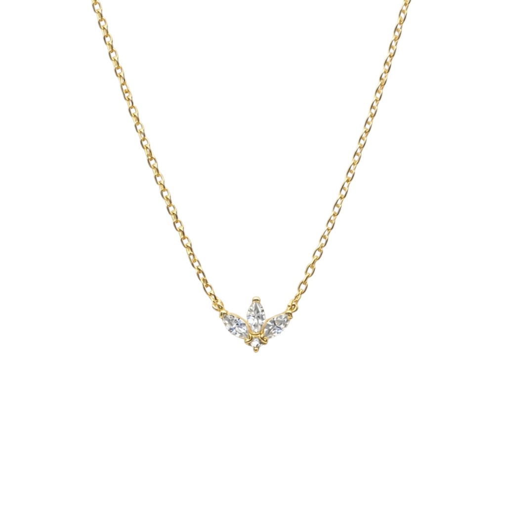 Lucca Minimal Markiz Detaylı Gümüş Kolye