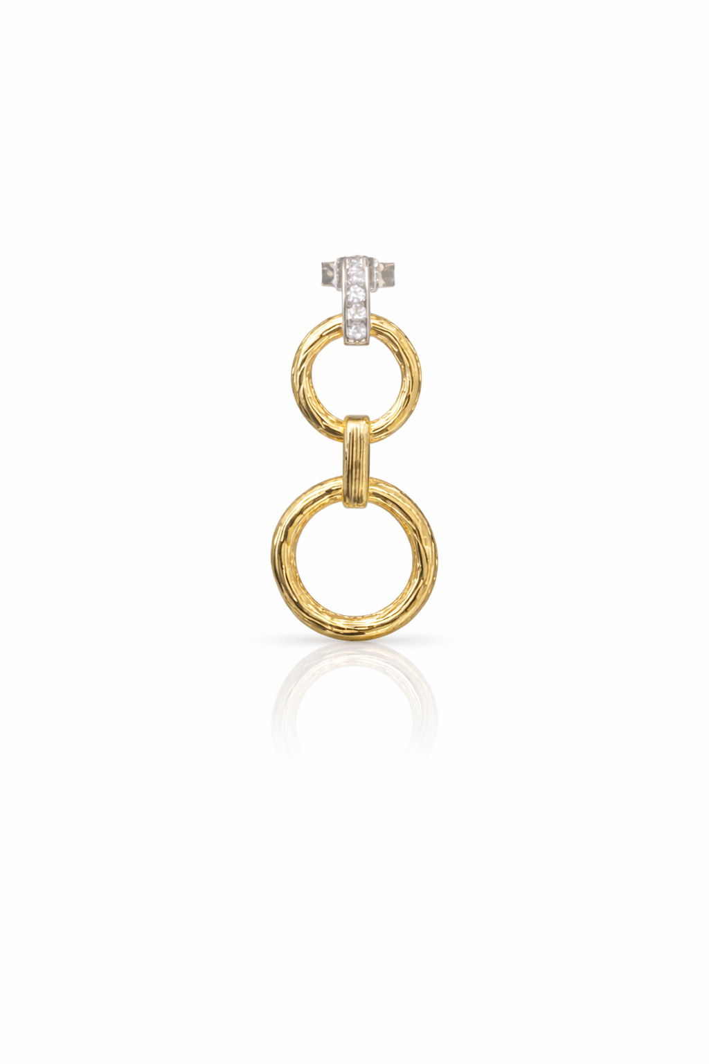 Leo Çift Halka Altın kaplama Gümüş Küpe