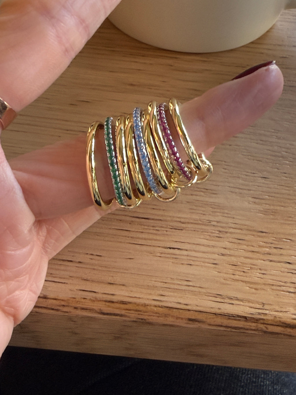 Bella Circle Aqua Katlı Yüzük