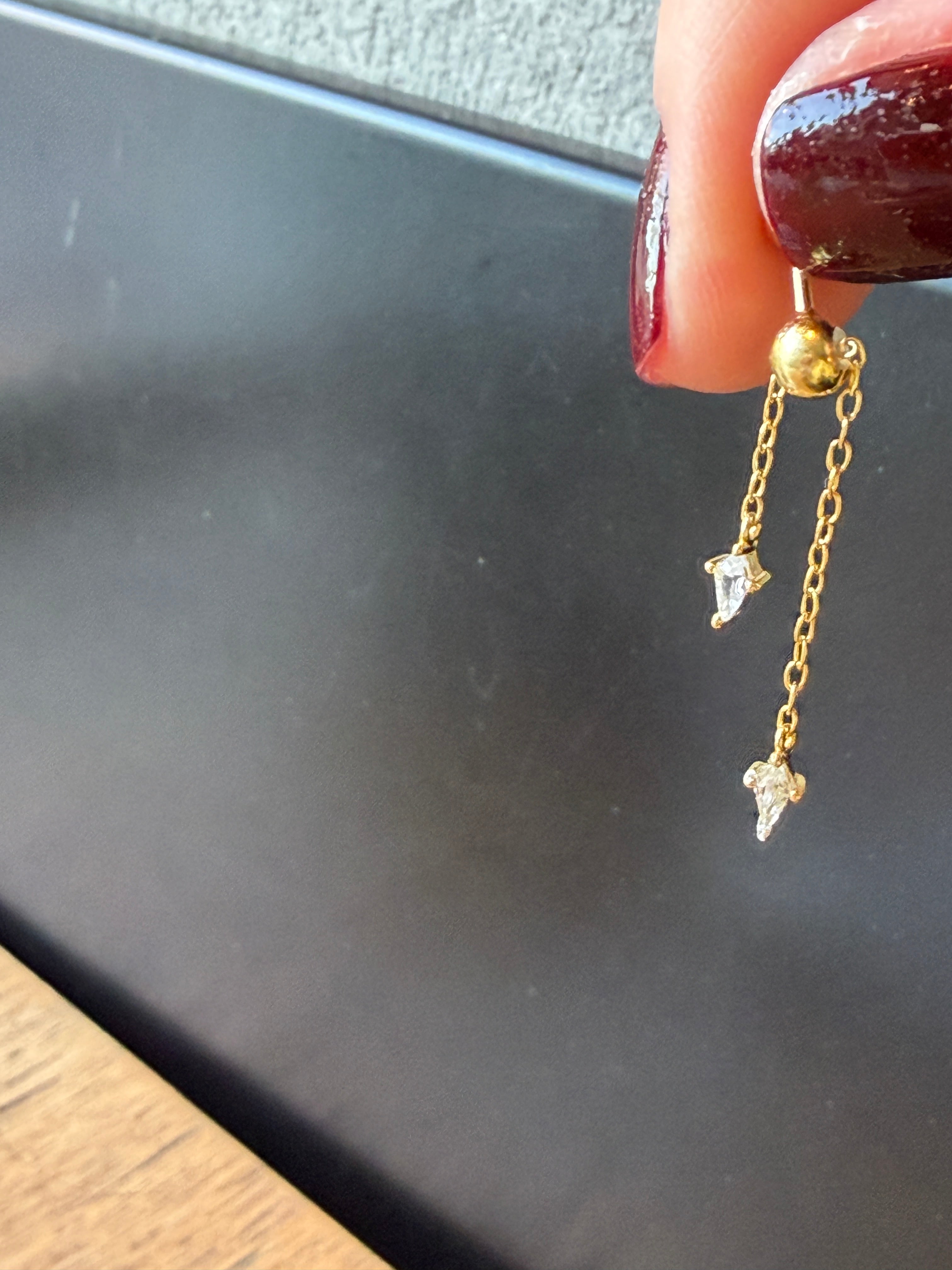 Tina 4 Altın kaplama  Gümüş Piercing