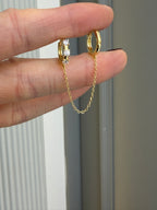 Lucca Taşlı Halka  Zincir detaylı Küpe