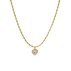 Minimal Kalp Detaylı Gümüş Kolye