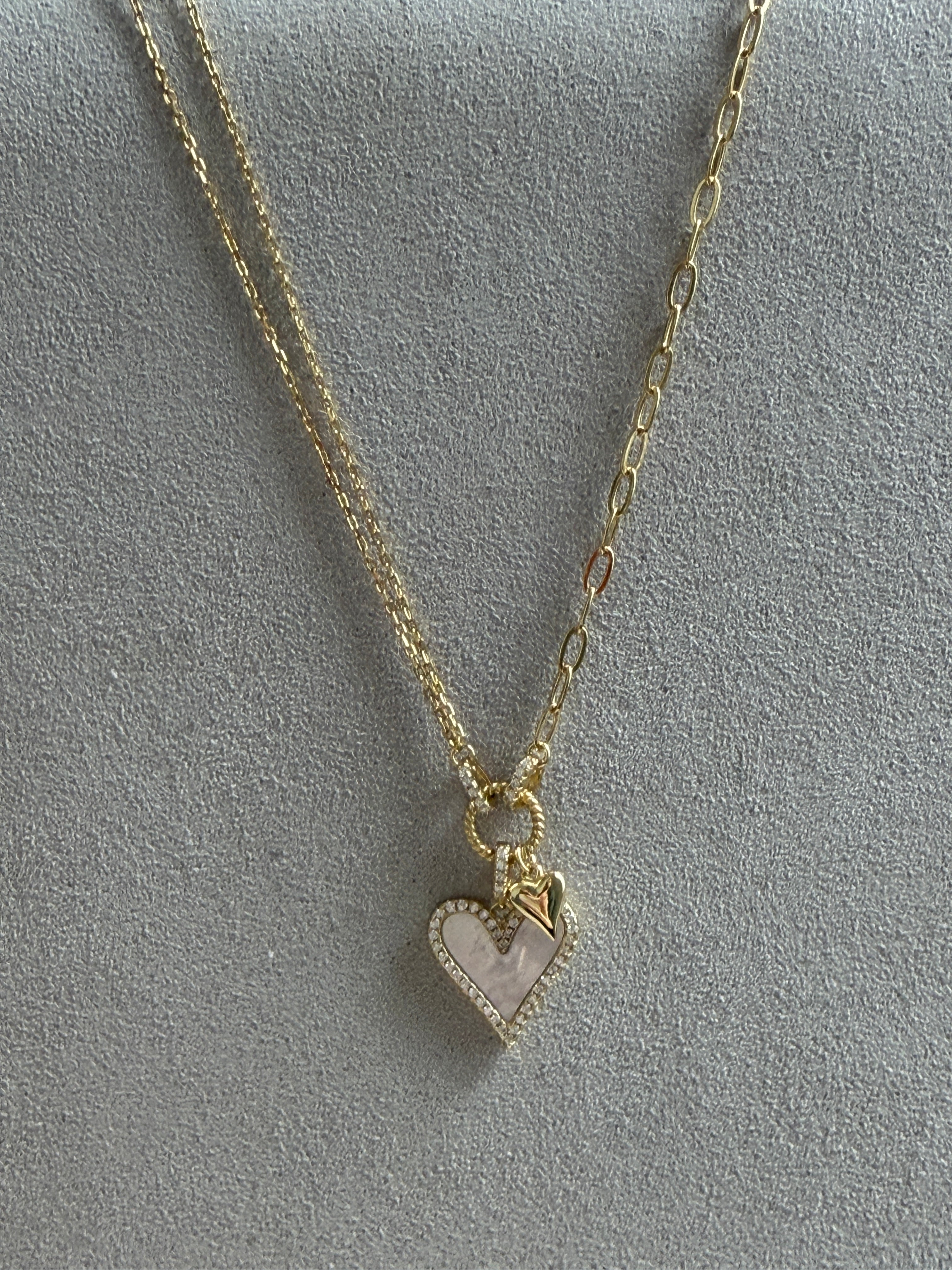 Minimal Sedef Kalp Gümüş Kolye