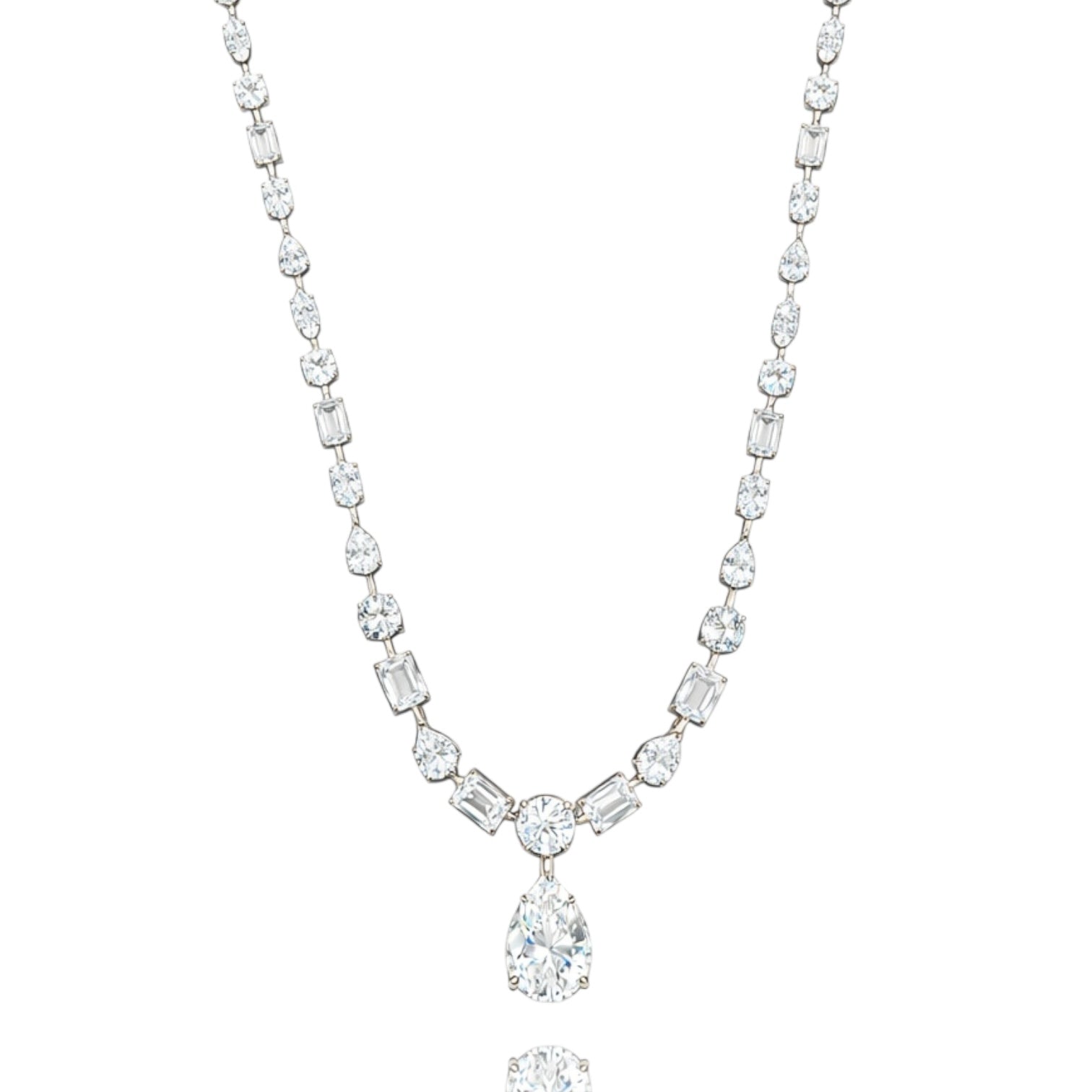 Lucca Mix Taşlı Damla detaylı Suyolu Kolye