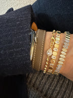 Lucca Top Zincir Damla Taşlı Altın Kaplama Gümüş Bileklik