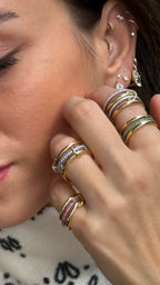 Bella Circle Aqua Katlı Yüzük