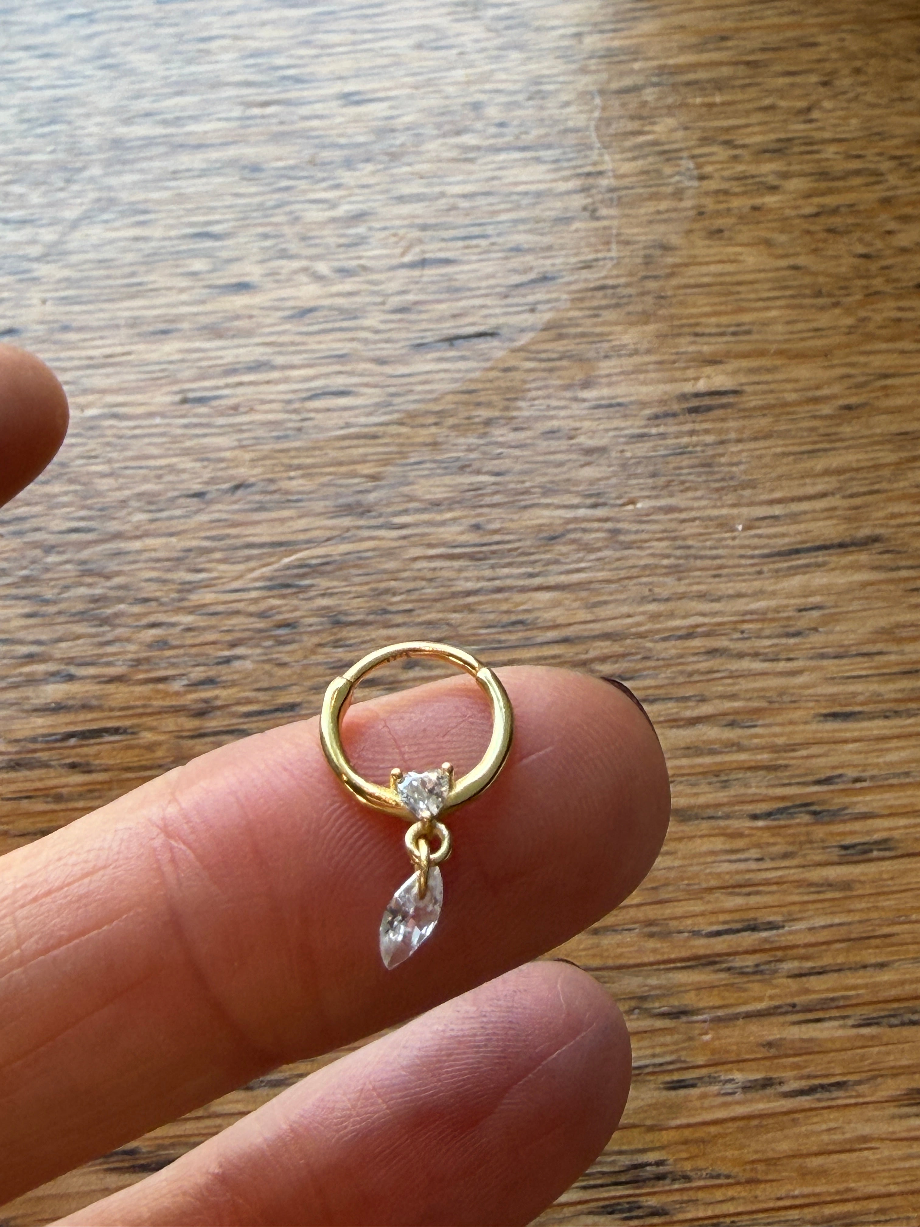 Tina 10 Altın kaplama  Gümüş Helix Piercing