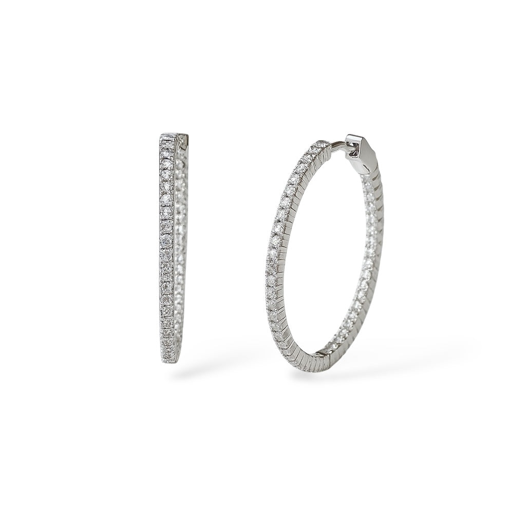 Tamtur Taşlı Halka  4,5 cm Küpe