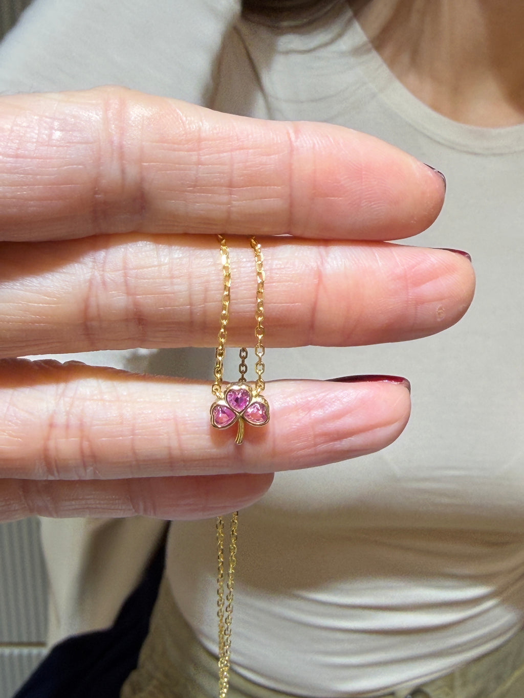 Lucca Minimal Yonca  Gümüş Kolye