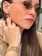 Tina Fuşya Kalp suyolu Altın Kaplama Gümüş Bileklik