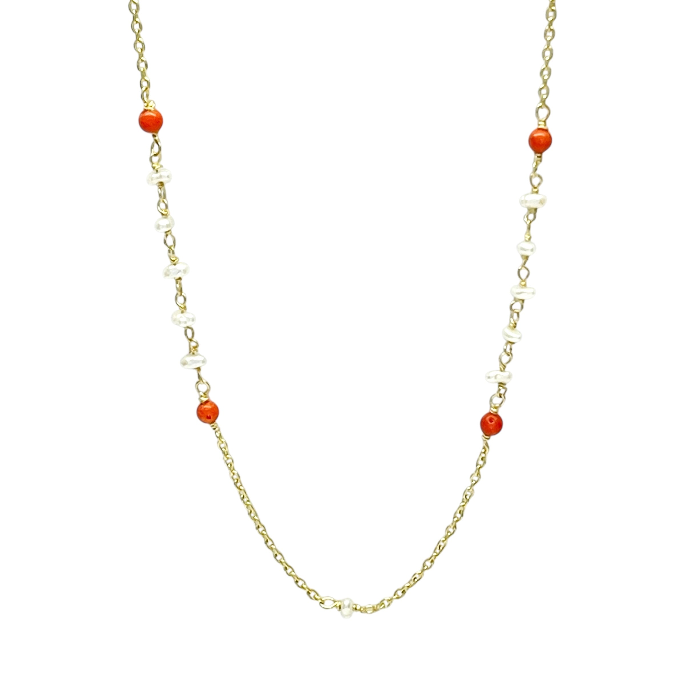 Santorini Pearl Coral Necklace