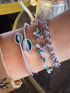 Carla Çicek detayli Gümüş Bilezik