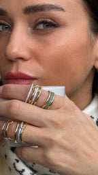 Bella Circle Aqua Katlı Yüzük