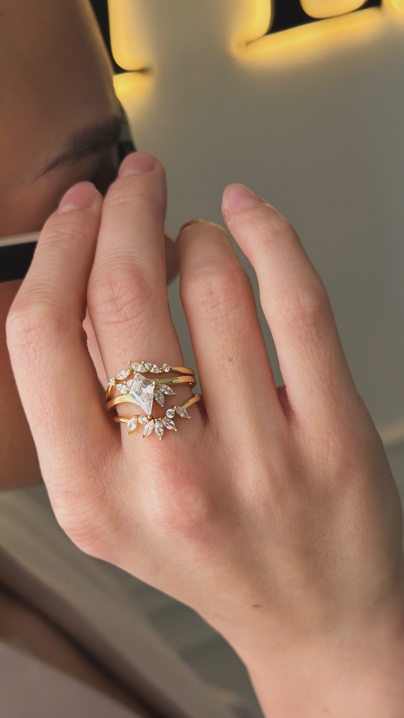 Leonie ince Kristal 3 Yüzük