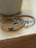 Carla Yaprak Detayli Gümüş Bilezik