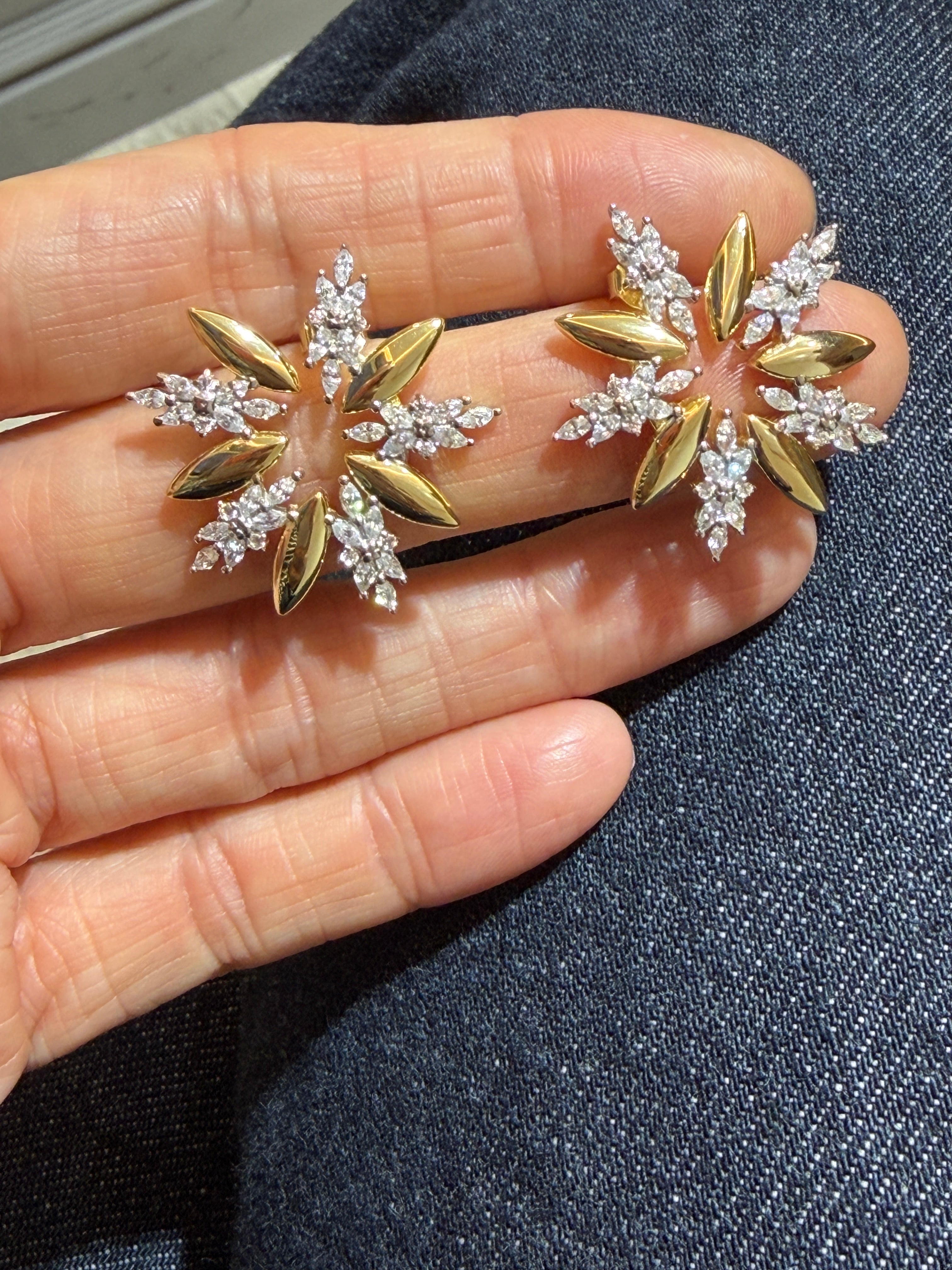 Leonie Kartanesi Altın kaplama Gümüş Halka Küpe