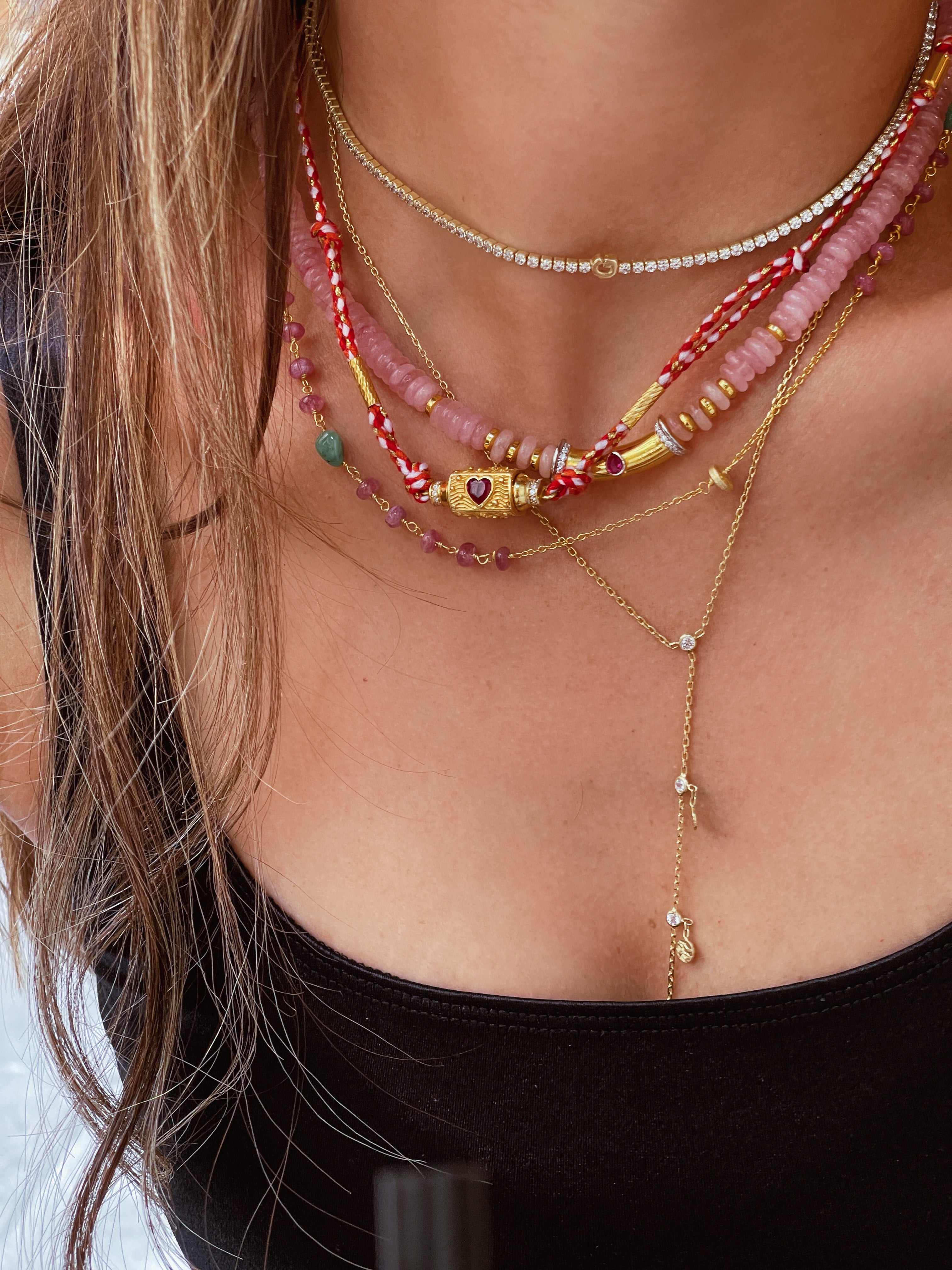 Santorini Natural Gem Necklace