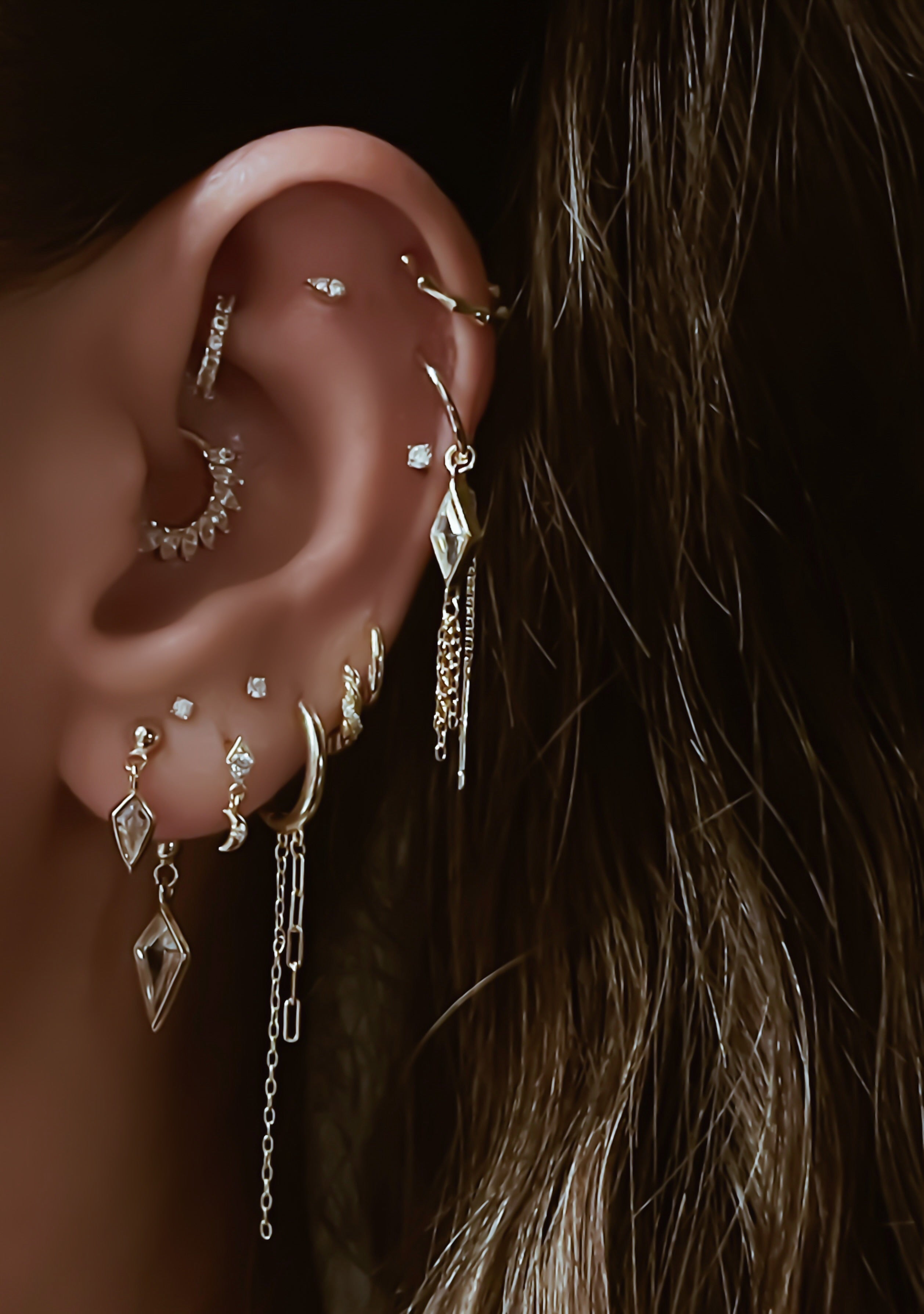 Emma Double Chain Küpe