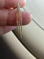 Carla 1 Zincirli Gümüş Piercing