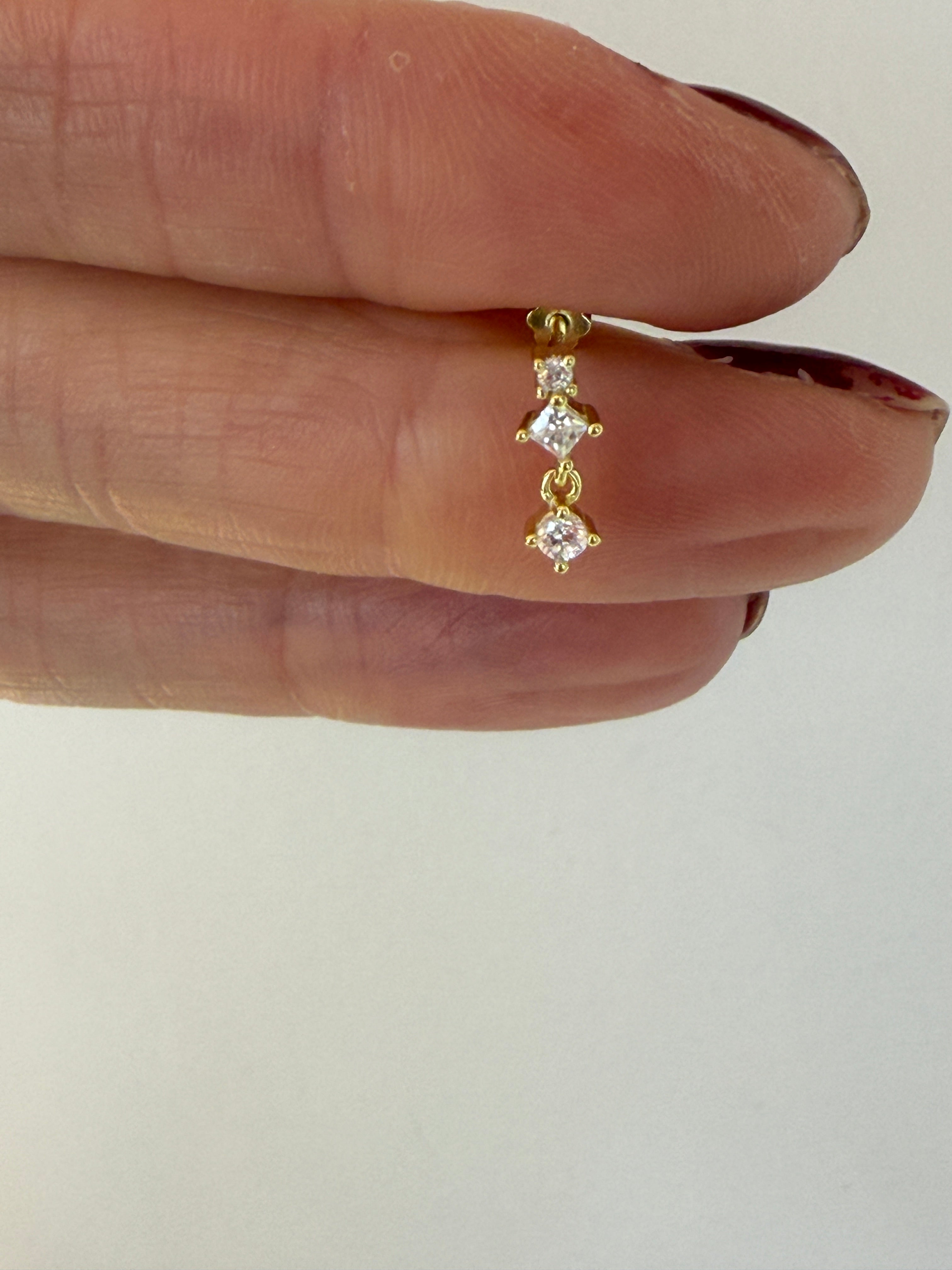 Tina 14 Altın kaplama  Gümüş 9 Piercing