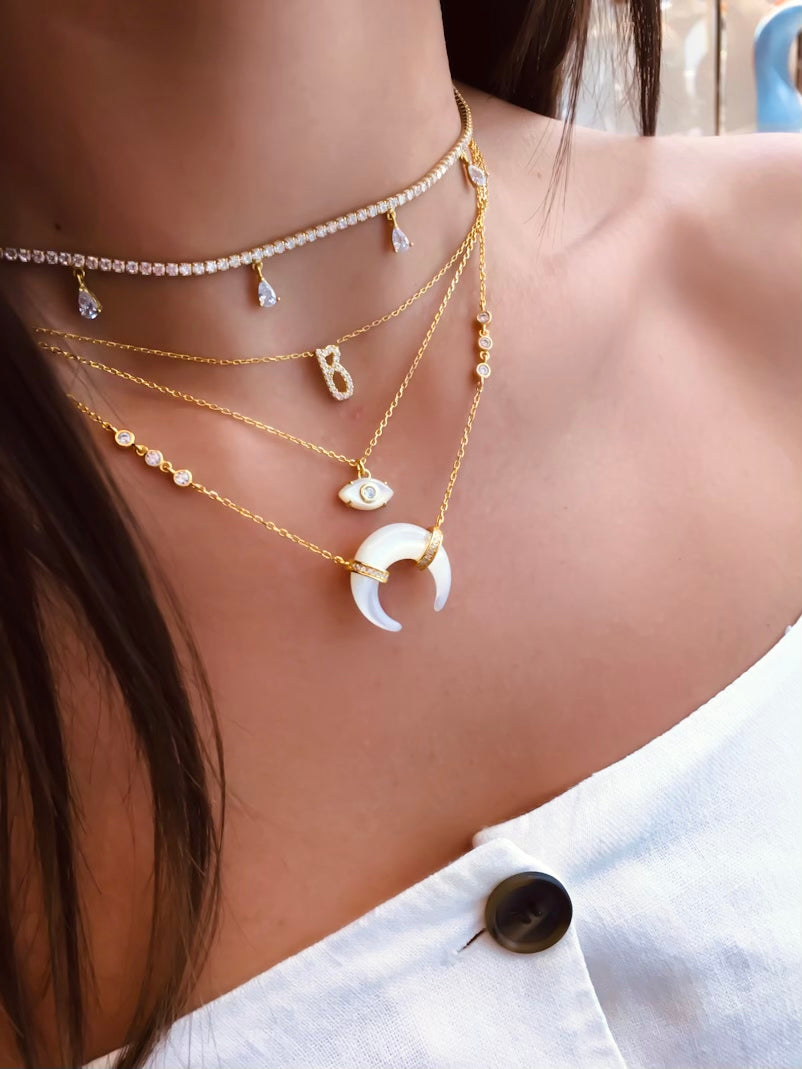 Beşli Damla Tennis Choker