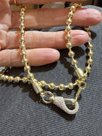 Lucca Top Zincir Kilit detaylı Gümüş Kolye