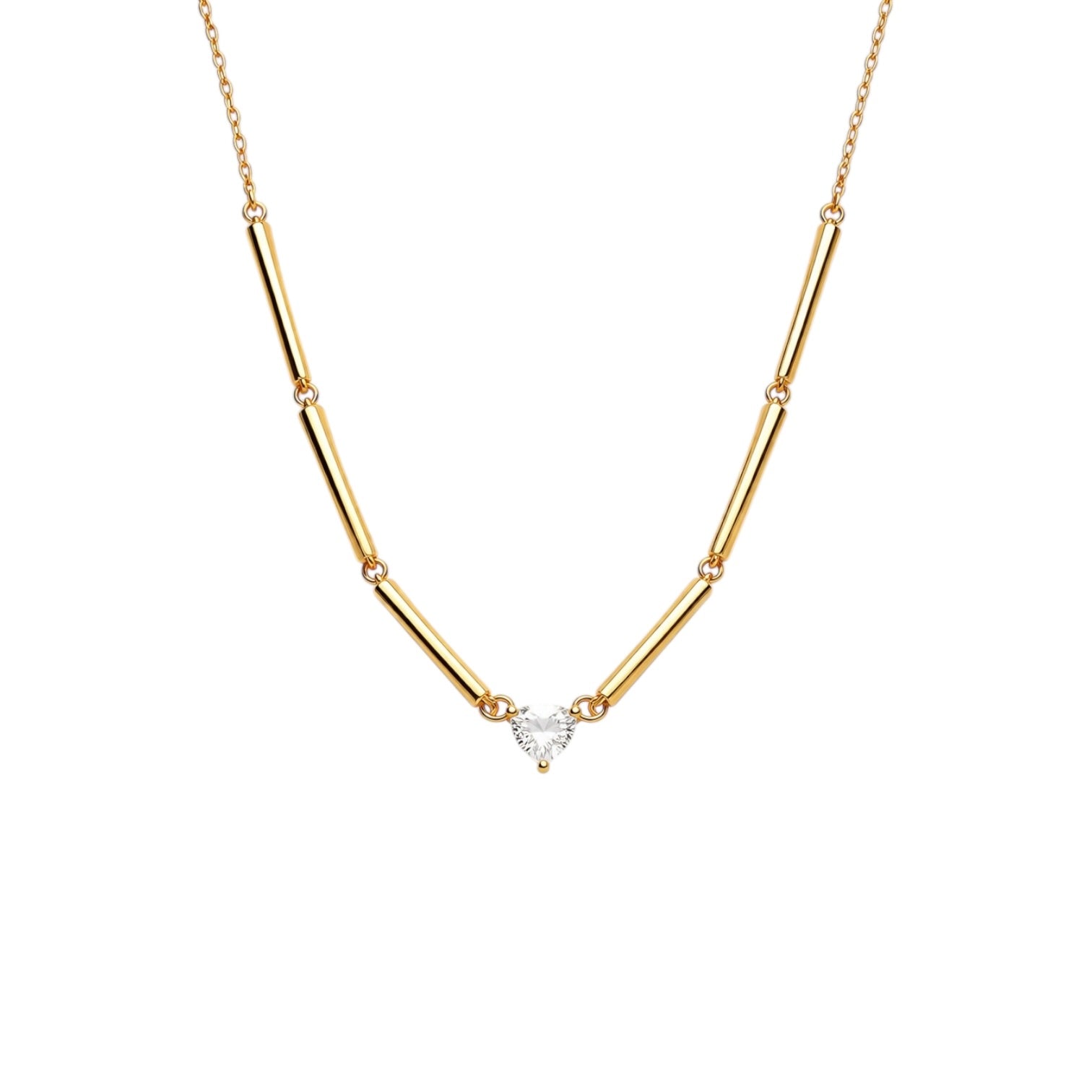 Minimal Tohum Tek Taş detaylı Gümüş Kolye