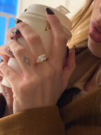 Kate Markiz tektaş Altın Kaplama Yüzük