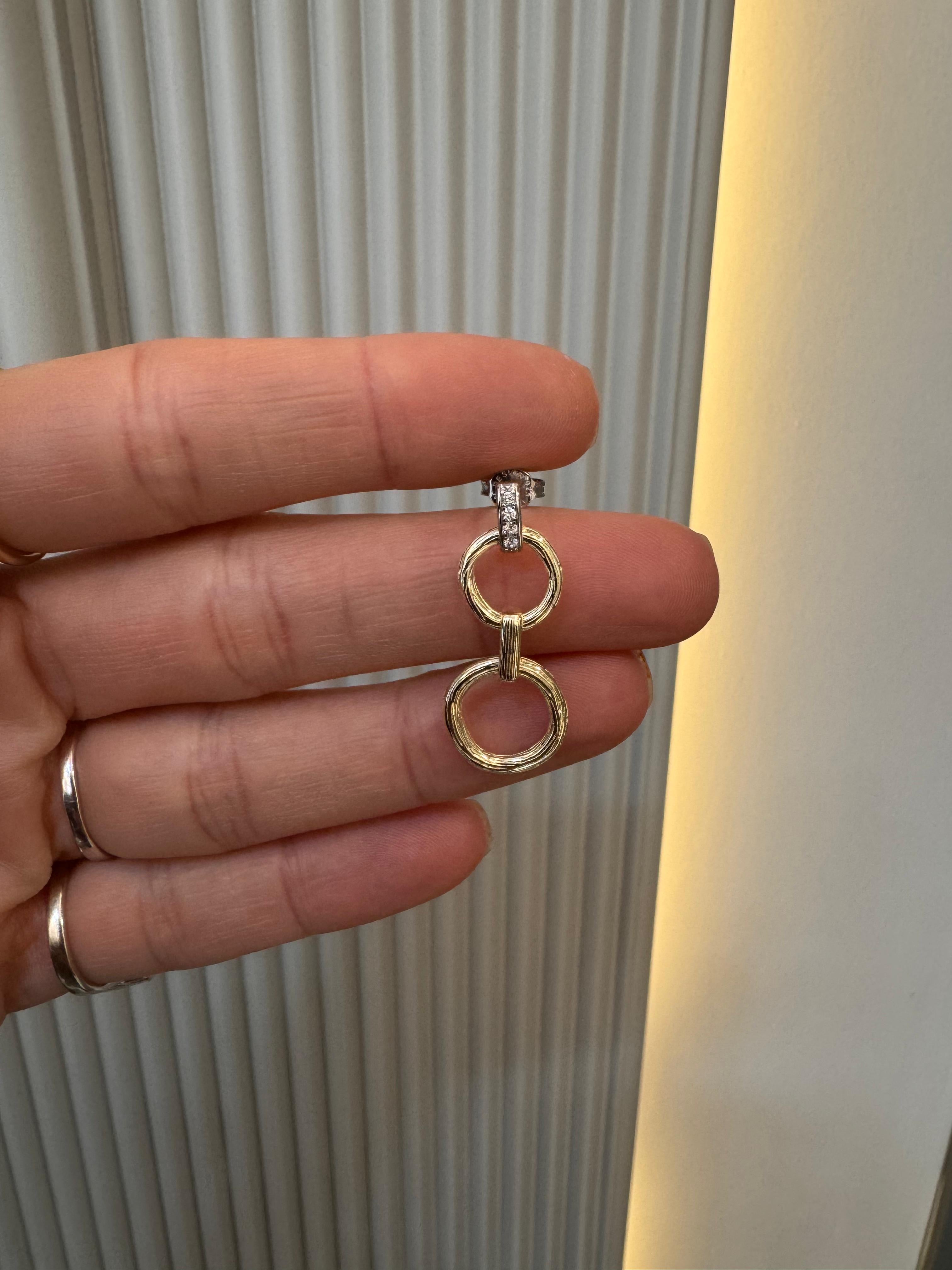 Leo Çift Halka Altın kaplama Gümüş Küpe