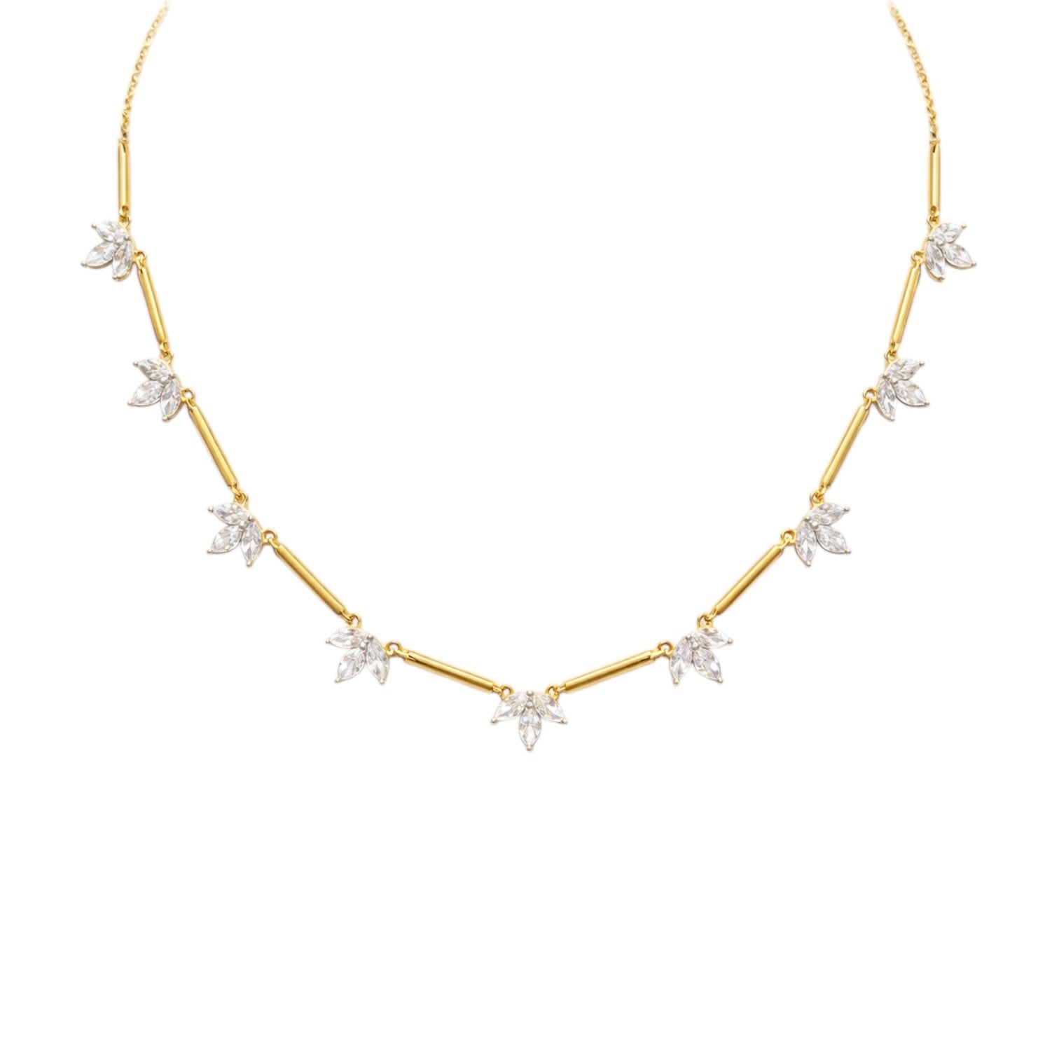 Leoni Çoklu Çicek detaylı Altın kaplama Gümüş Kolye