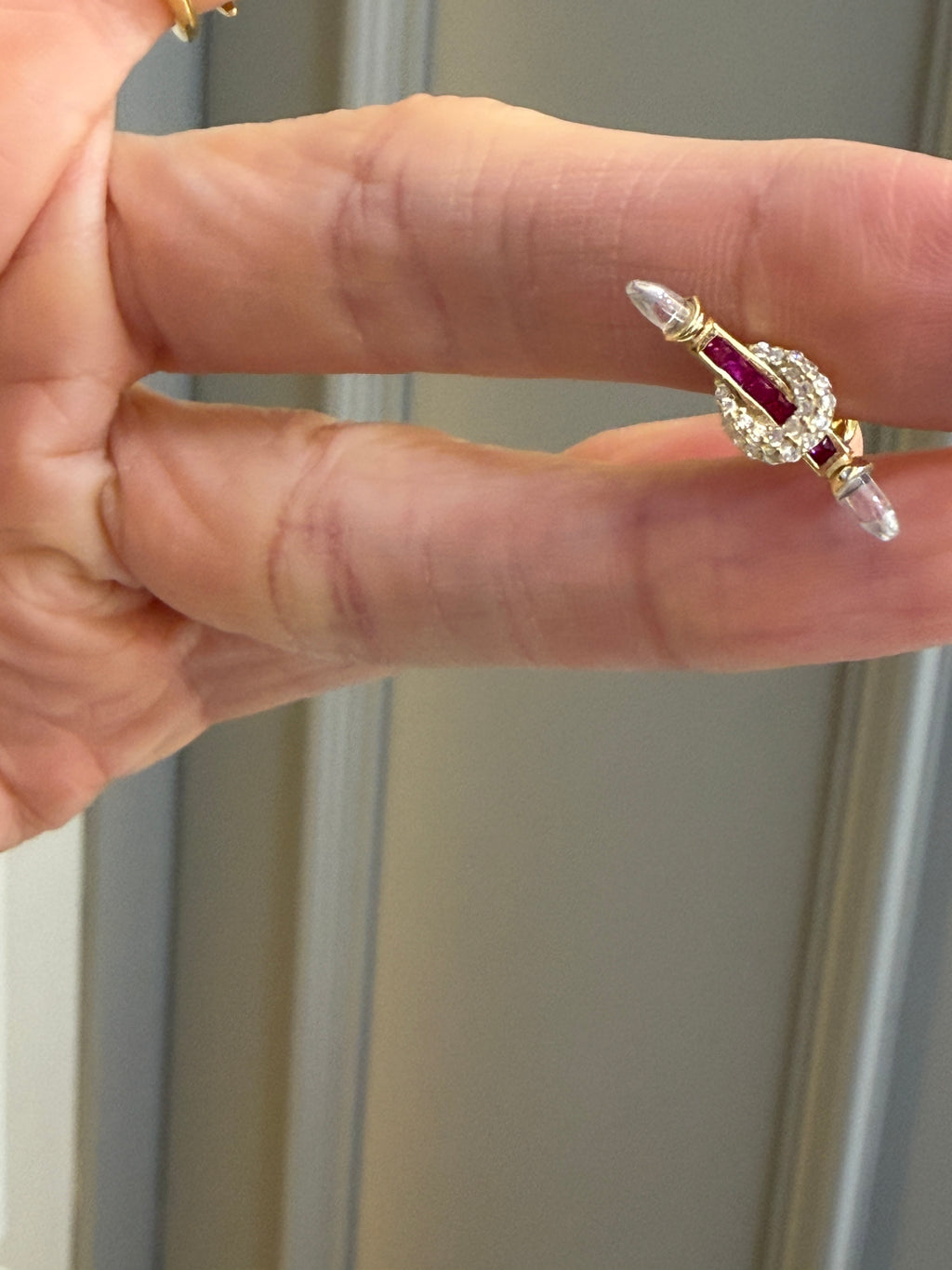 Lucca Fuşya Taşlı Altın kaplama Gümüş Küpe