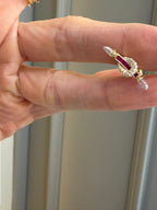 Lucca Fuşya Taşlı Altın kaplama Gümüş Küpe