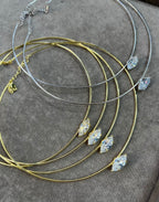 Lugo Markiz Taş detaylı Cuff Kolye