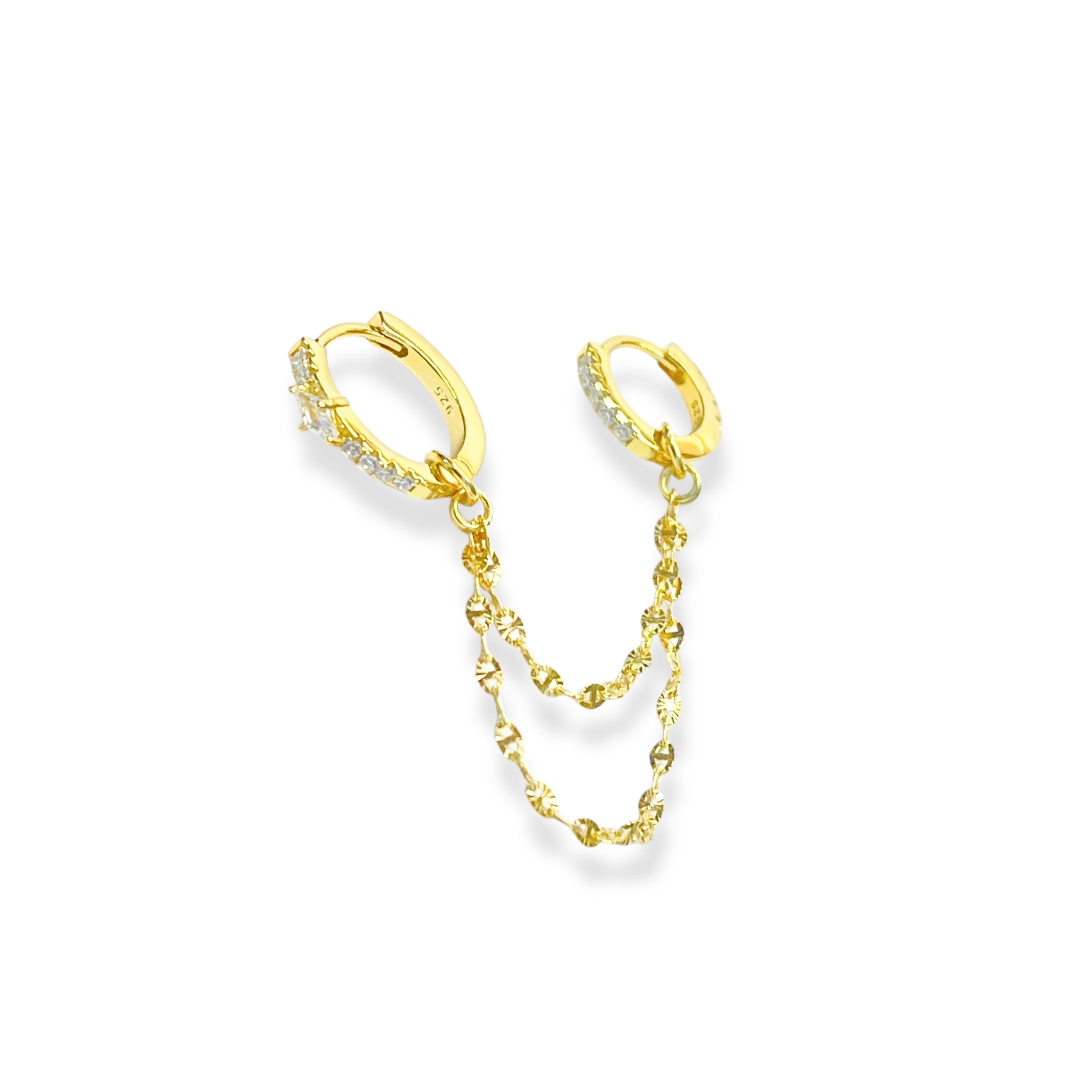 Holly Hoop Chain Earrings