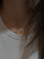 Lucca Minimal Yonca  Gümüş Kolye