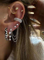 Lugo Animal Print Oval Küpe