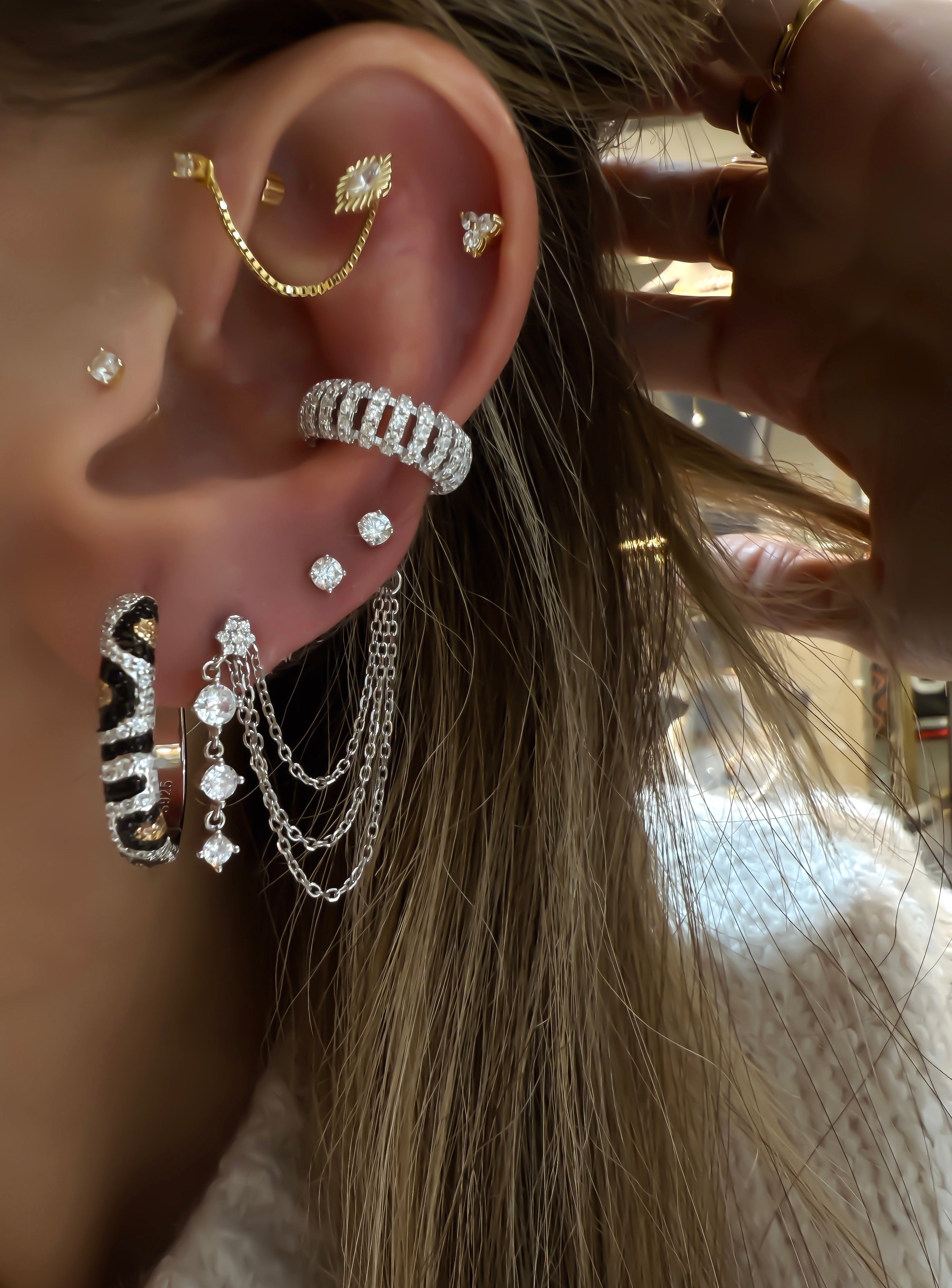 Lugo Animal Print Oval Küpe