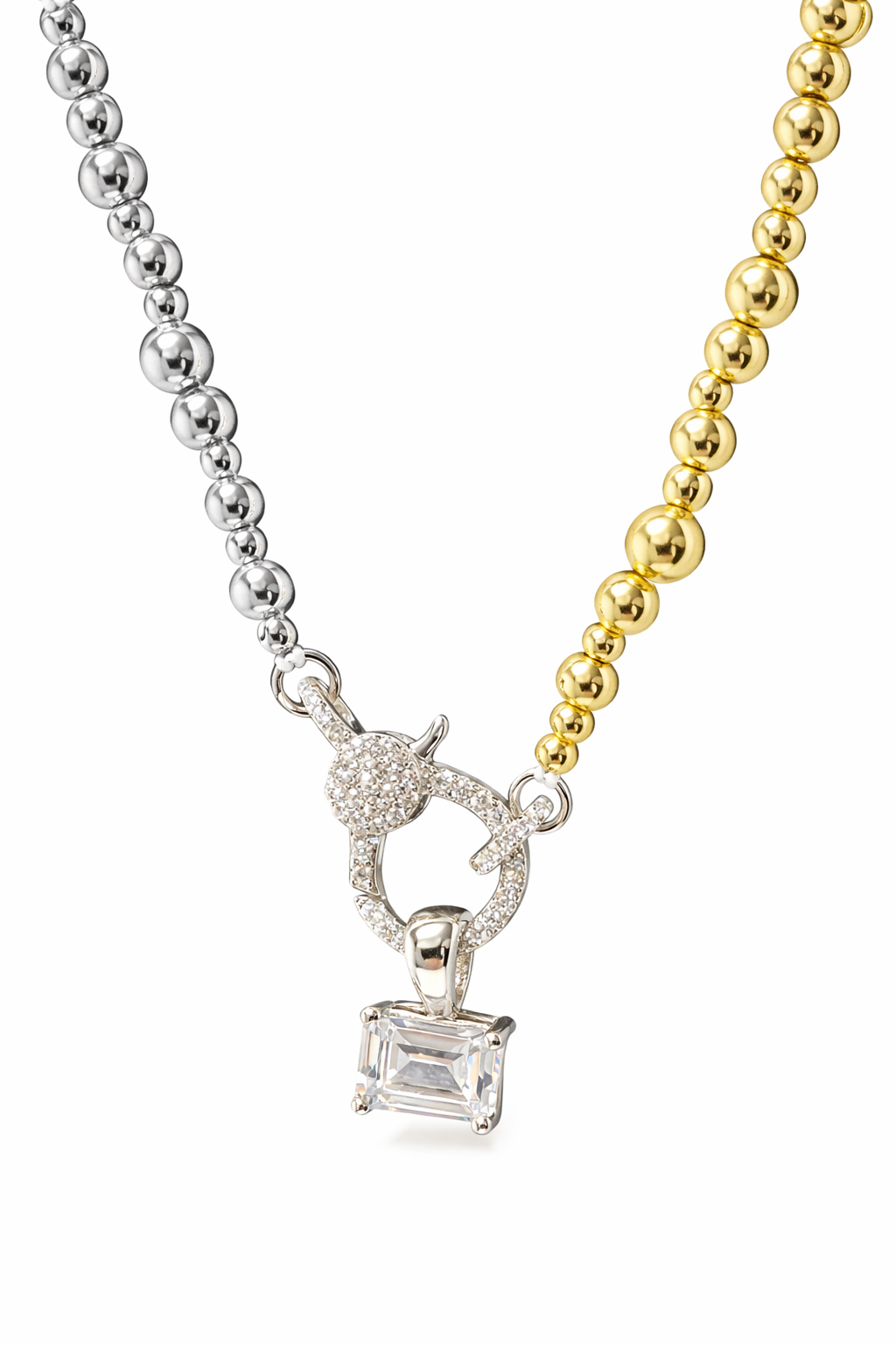 Lucca Baget Taşlı Top Zincir  Kolye