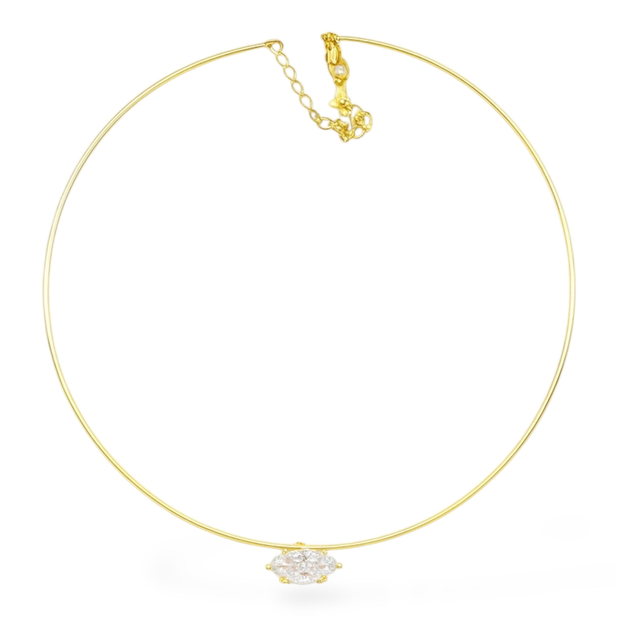 Lugo Markiz Taş detaylı Cuff Kolye