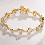 Carla Damla Kristal Taş Altın Kaplama Gümüş Bileklik