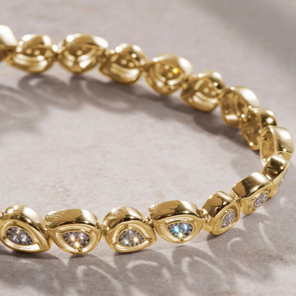 Carla Damla Suyolu Altın Kaplama Gümüş Bileklik