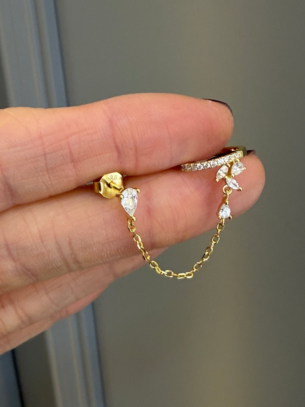 Lucca Drop Cuff Detaylı Küpe